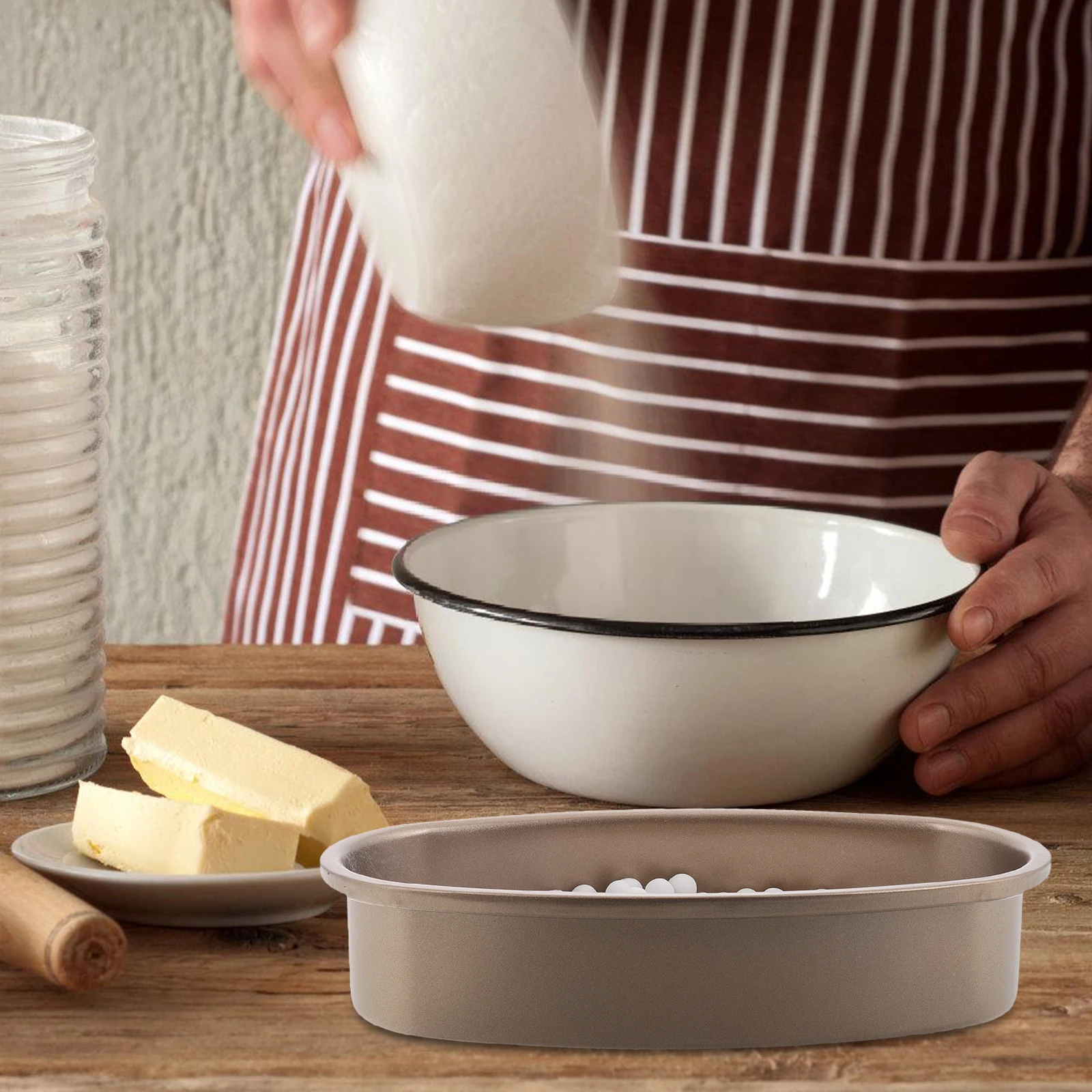 

1 Set 500G Reusable For Crispier Pie Crusts Even Heat Distribution Ideal For Tarts Bread Pizzas Oven Baking Stone