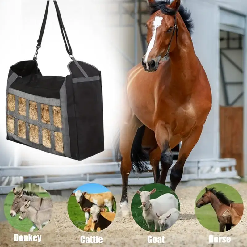 

Horse Feed Bag Hangable Goat Food Container Water Resistant Hay Storage Container Slow Feed Hay Bag For Domestic Animals