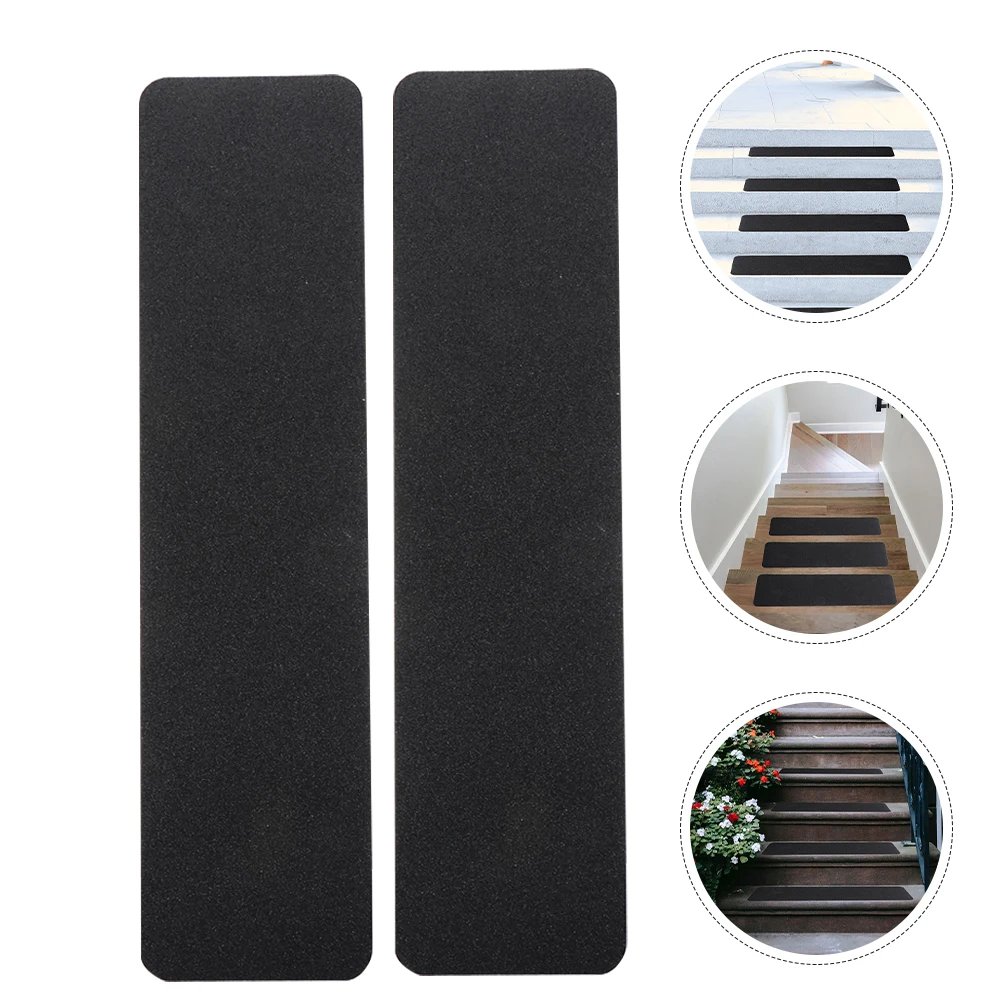 8PCS Black PVC Anti Slip Stairs Treads Material Indoor Outdoor Use Non Skid Safety Mat Stair