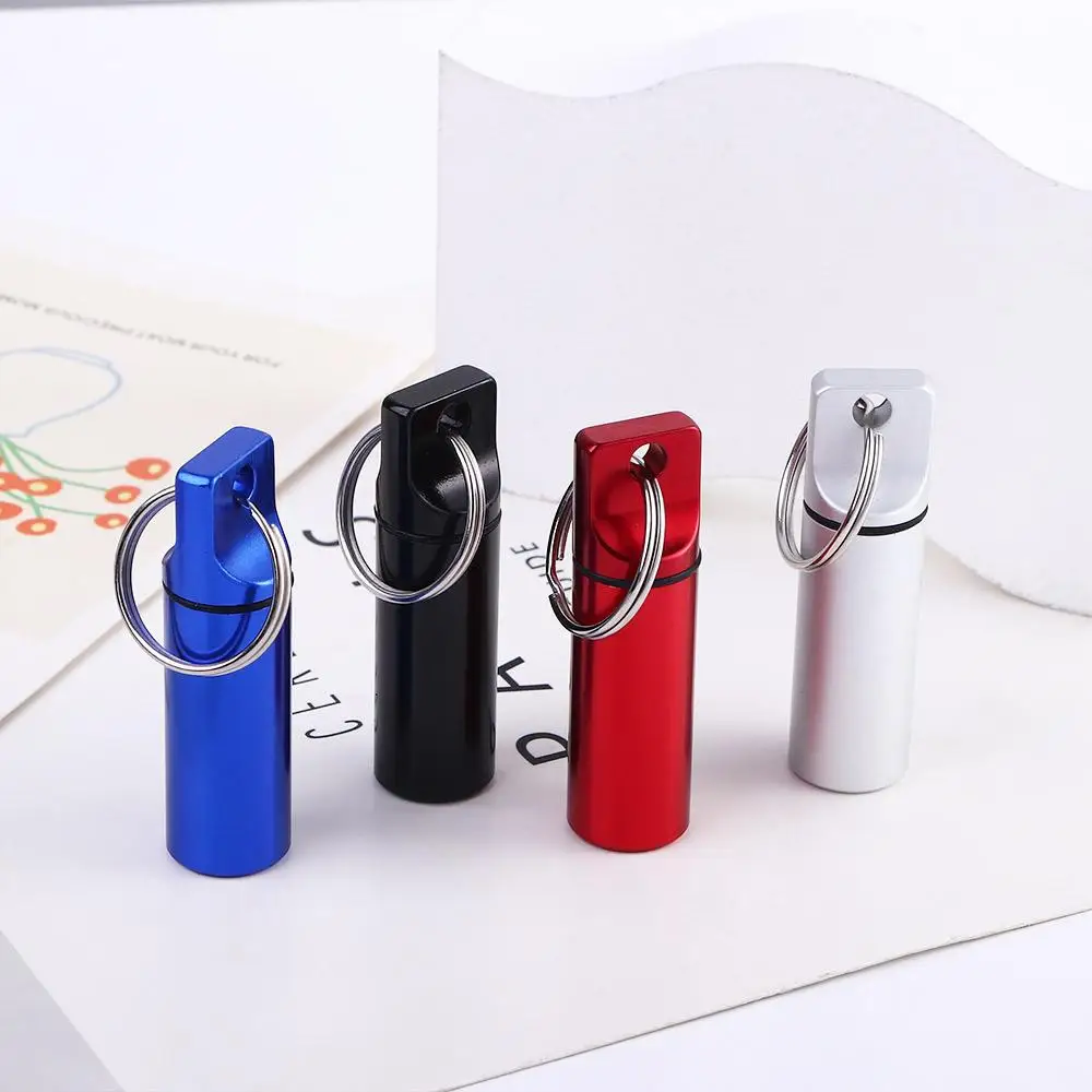 

Mini Aluminum Tablet Container Capsule Outdoor Medicine Organizers Vitamin Keychain Pill Bottle Pill Case Pill Storage Box