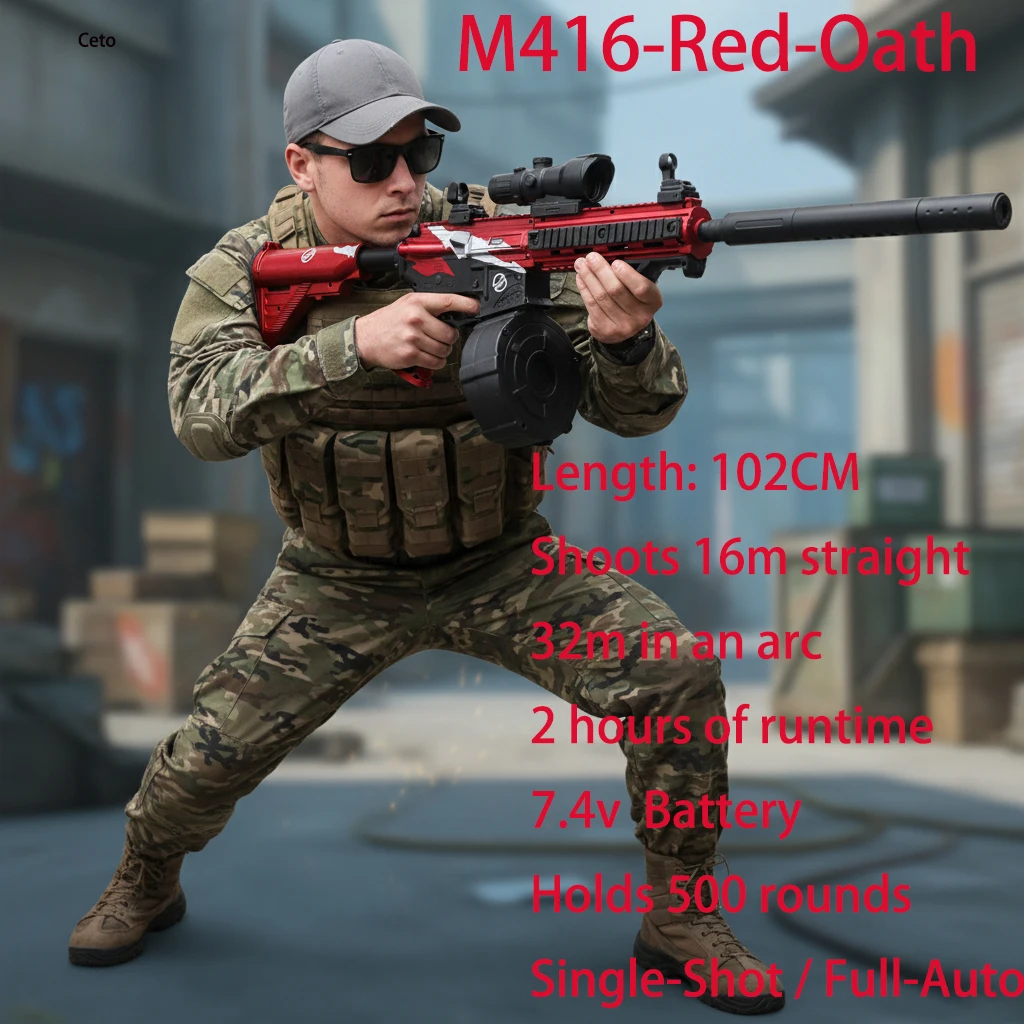 M416 젤 볼 블라스터 친구 팀 결속 안전한 야외 그룹 활동 친환경 팀 빌딩 게임 성인 청소년용