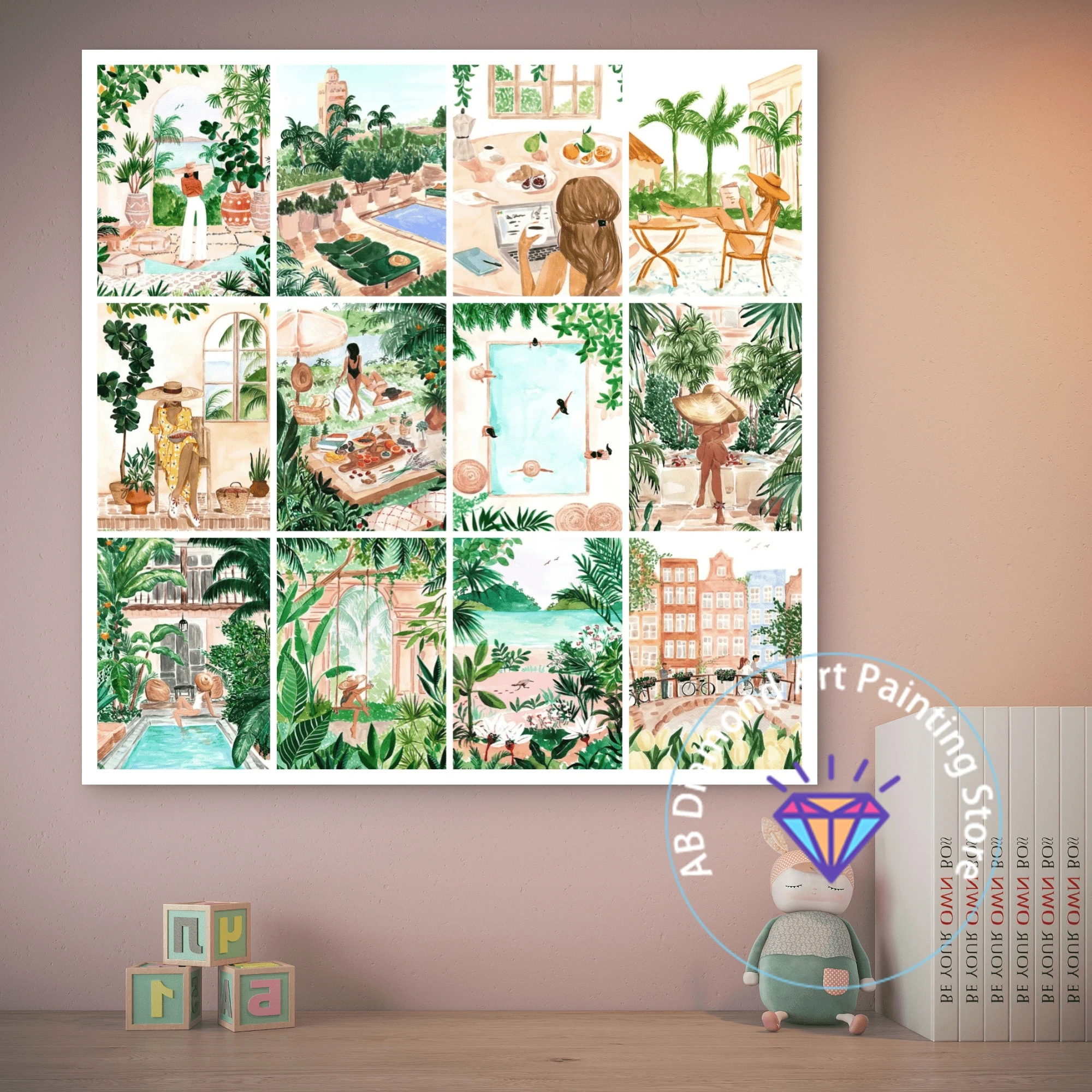 

Multi element Landscape AB Diamond Painting Kit DIY Diamond Embroidery Cross Handmade Art Exquisite Gift Crafts Home Decoration