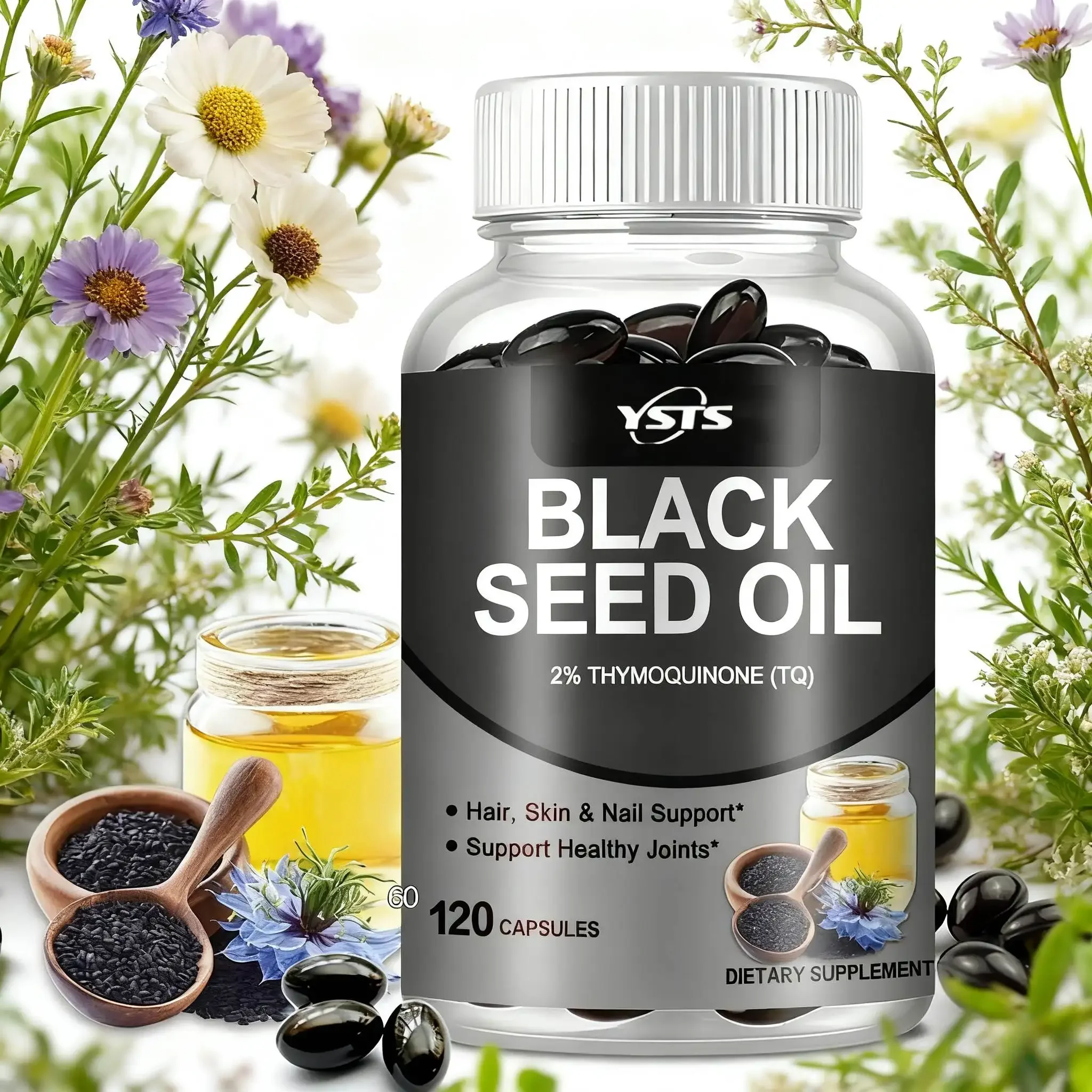 Black Seed Oil - Supports Immune, Joint, Digestive, Hair, Skin Health - Non-GMO, Gluten Free Supplement