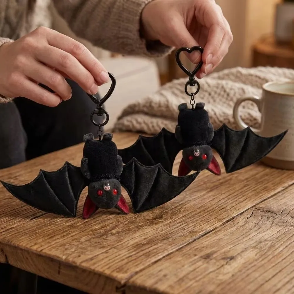Gothic Style Bat Keychain Soft Portable Lightweight Bat Hanger Decoration Novelty Pendant Backpack Ornament