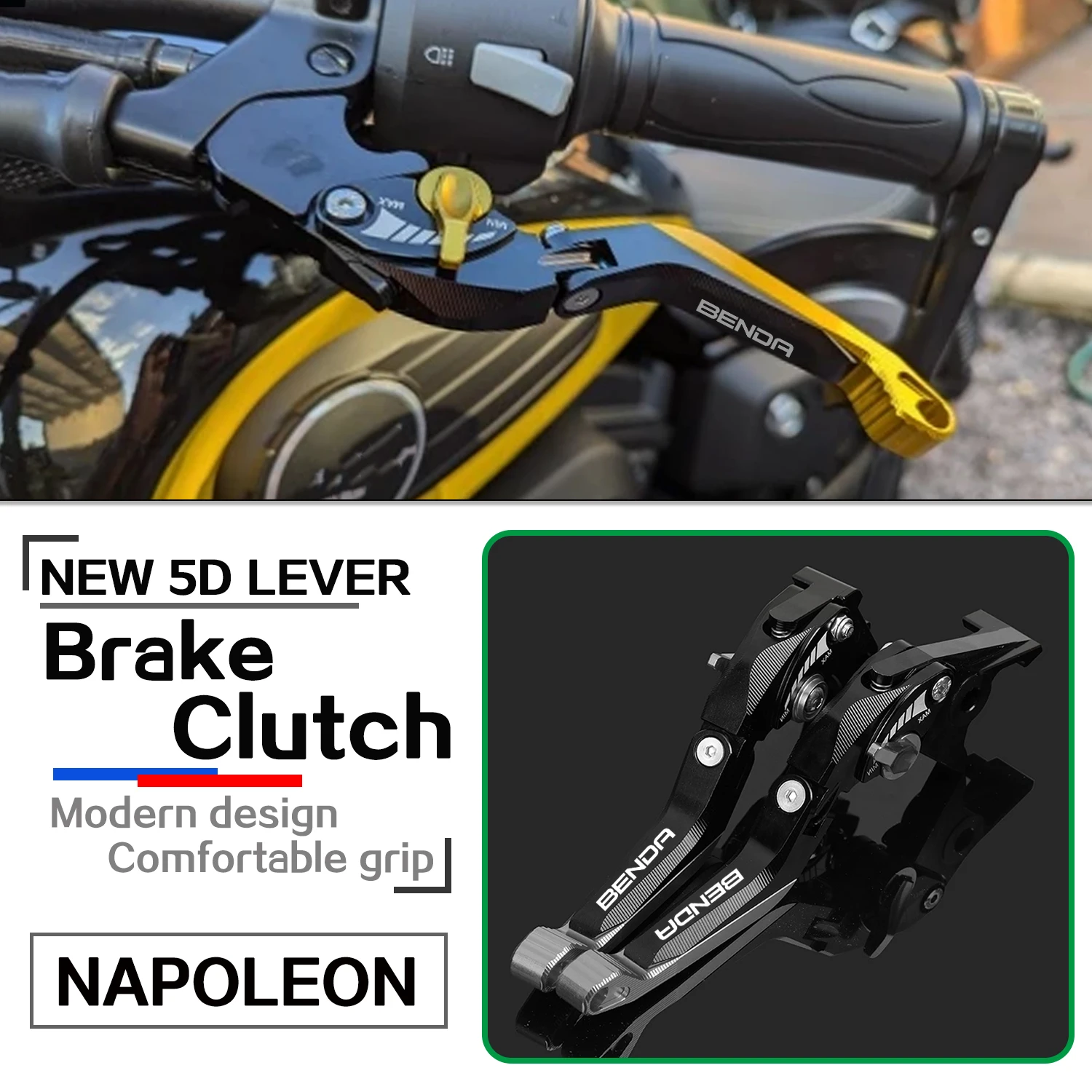 

NEW 5D Brake Lever FOR Benda Napoleon 500 Motorcycle napoleon500 CNC Aluminium Adjustable Brake Clutch Levers Handle Guard