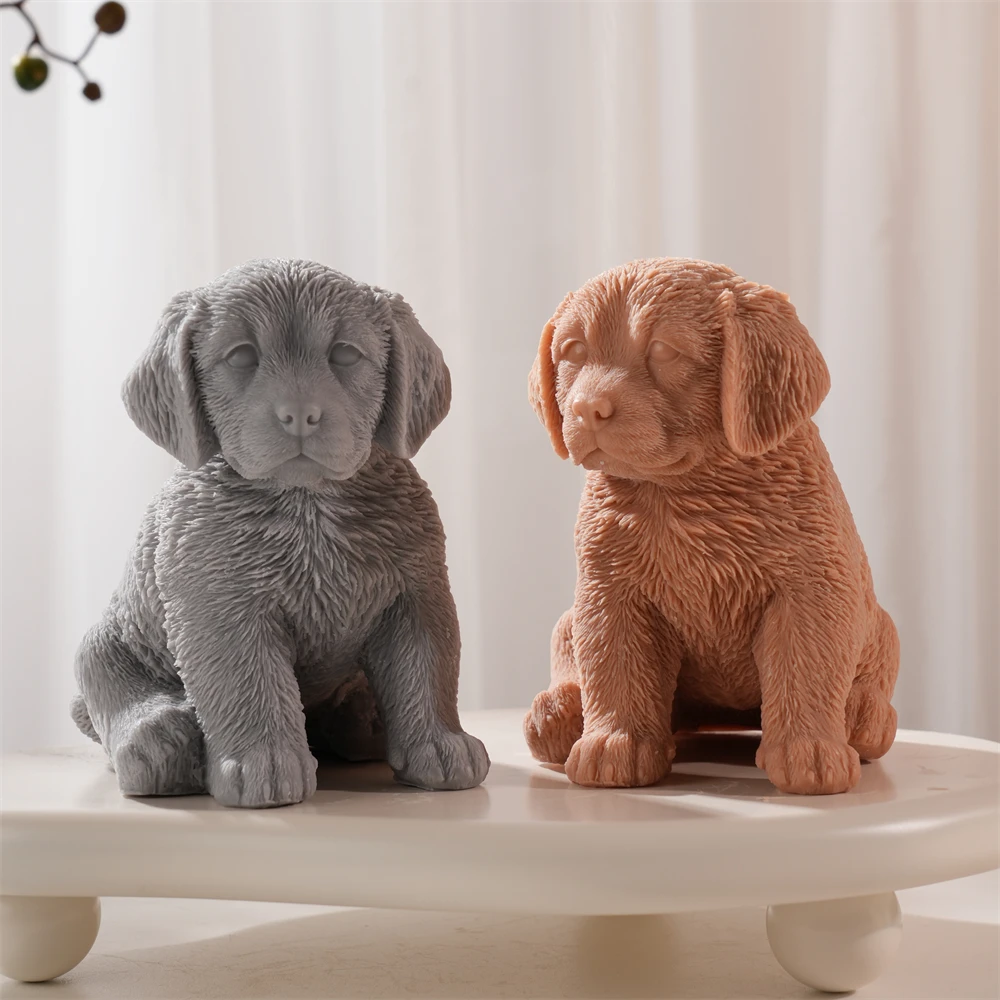 

Golden Retriever Dog Candle Mold Figurine Pet Dog Lover Home Decor Animal Puppy Soy Wax Silicone Mould