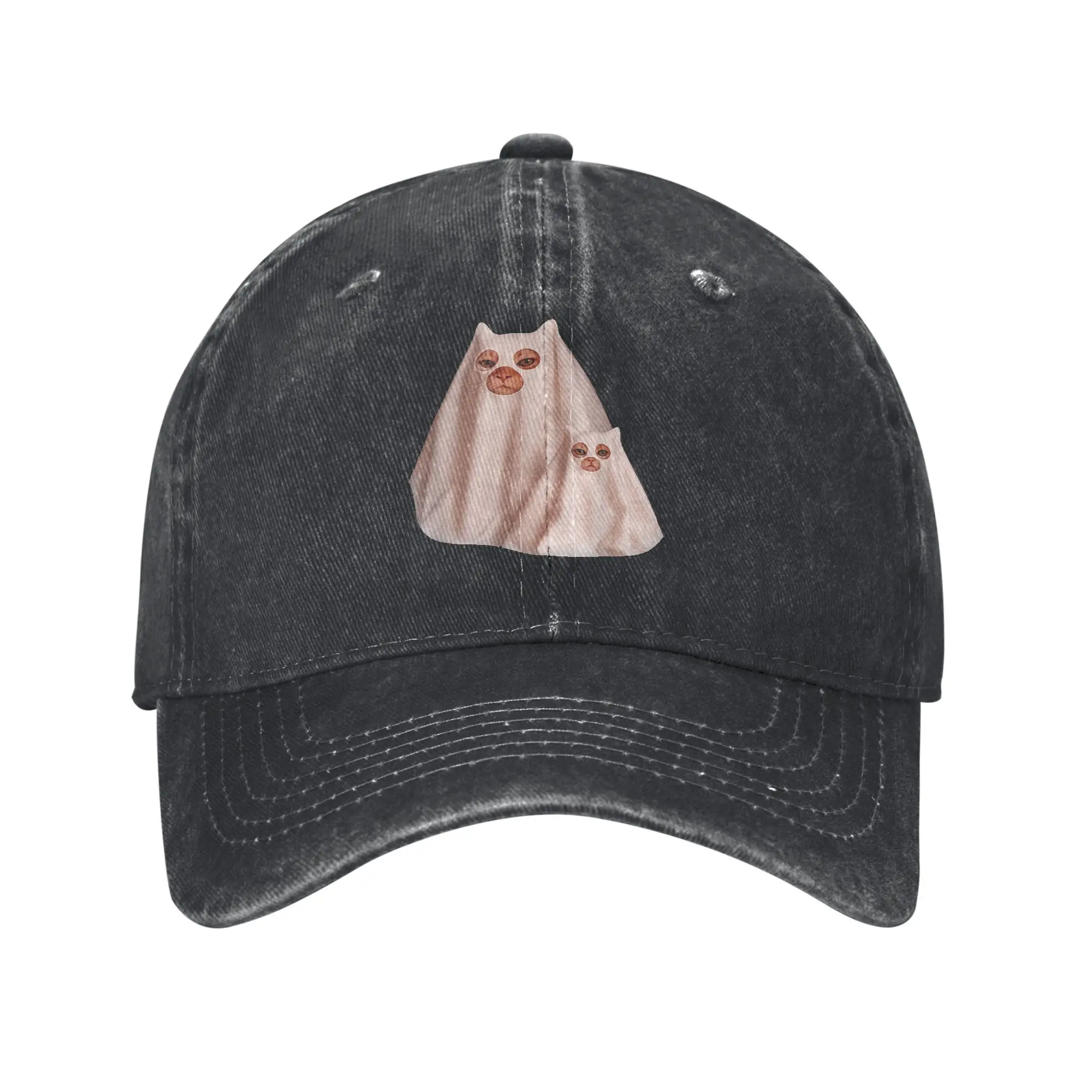 

Ghost Cat Meme Funny Artwork Baseball Caps Distressed Washed Halloween Snapback Hat Men Women Outdoor All Seasons Travel Hats