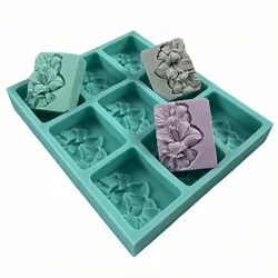 9 Cavities Flower Silicone Mold Tray for Natural Soap Making,Flower Soap Molds Candle Wax Molds,Handmade Soap Mould