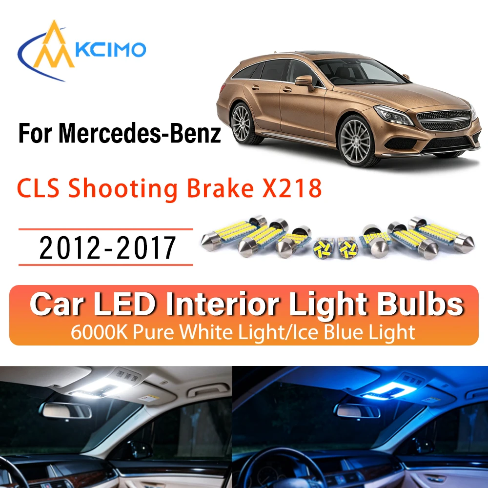 Premium LED Interior Lights For Mercedes-Benz CLS Shooting Brake X218 2012-2017, Quick Setup Blue Light, White Light Kit Sturdy