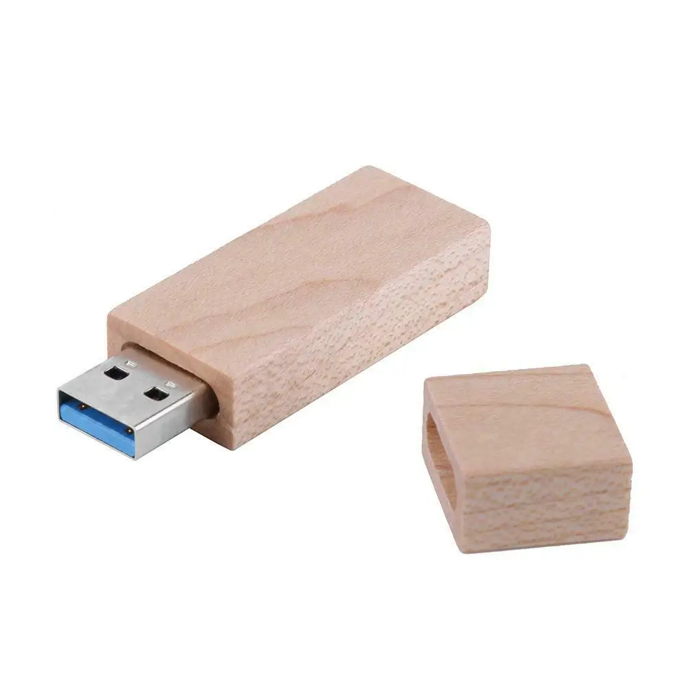 LOGO Ukiran Laser Kustom Gratis Strip Panjang Maple USB3.0 Flash Drive Kecepatan Tinggi 8GB 16GB 32GB 64GB 128GB dan Kotak Maple
