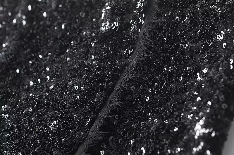 JNLEAOG 秋の新ファッション黒スパンコールミニスカートストリートスタイル女性のポリエステル繊維スタンダードフィットビジネスに適しています