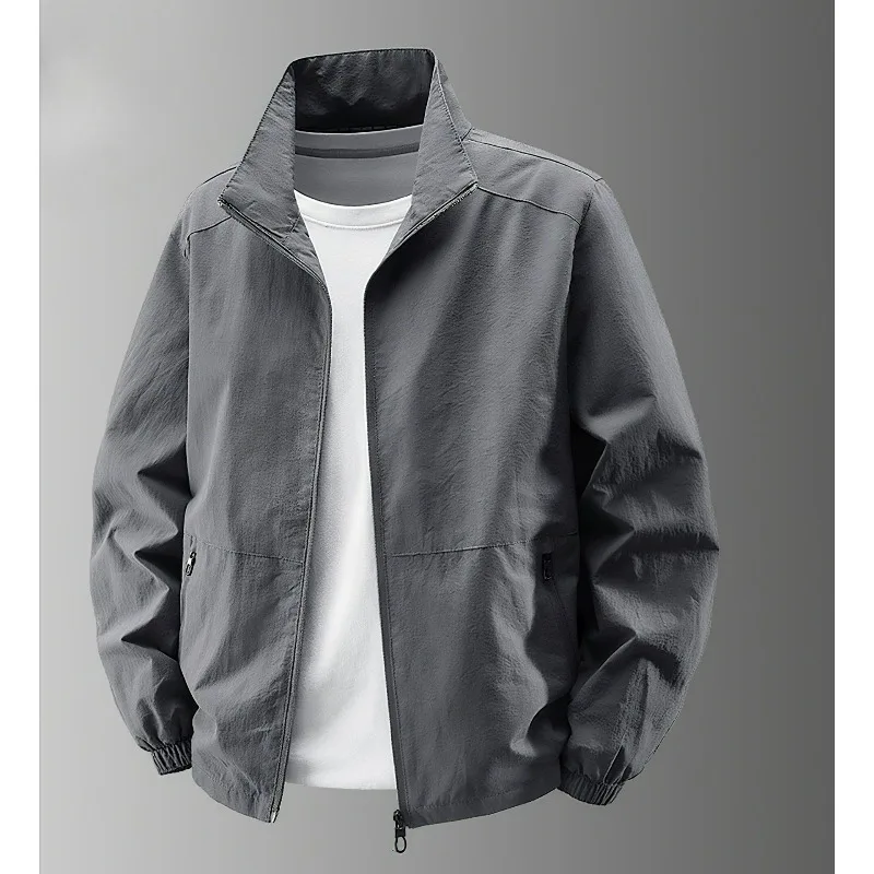 

Fashion Spring and Autumn Outdoor Jacket Jacket Casual Jacket Sports Top Stand-up Collar Quick-drying Thin Men's Clothing