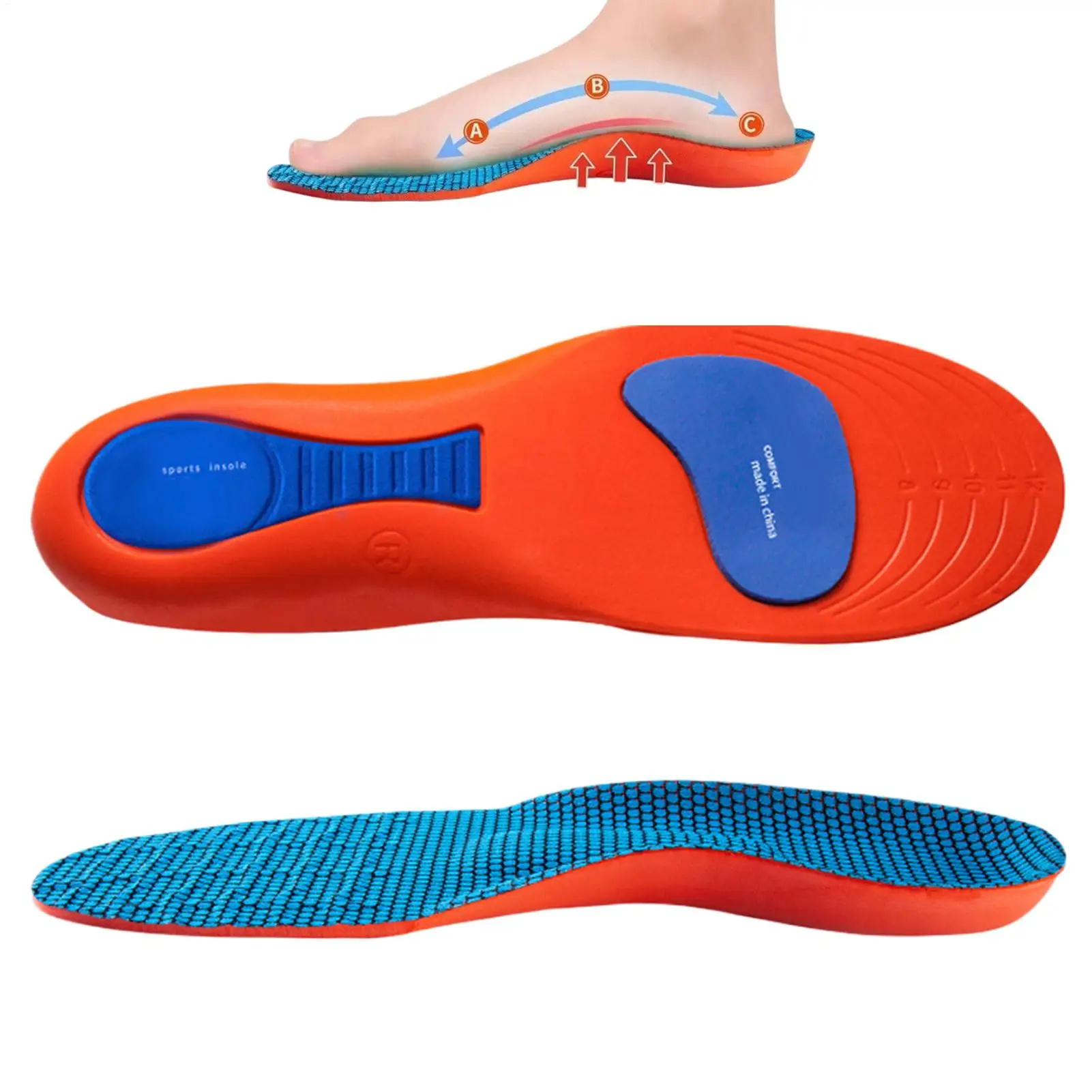 إمرأة قوس دعم إدراج 2 قطعة منصات الراحة القدم أقدام مسطحة النعال للنساء المراهقين الرياضة حذاء رياضة طويلة الدائمة الجري #1