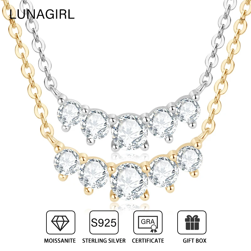 

0.58cttw Smile Moissanite Diamond Pendant Necklaces for Women 925 Sterling Silver Luxury Fine Jewelry Gifts with GRA Certificate