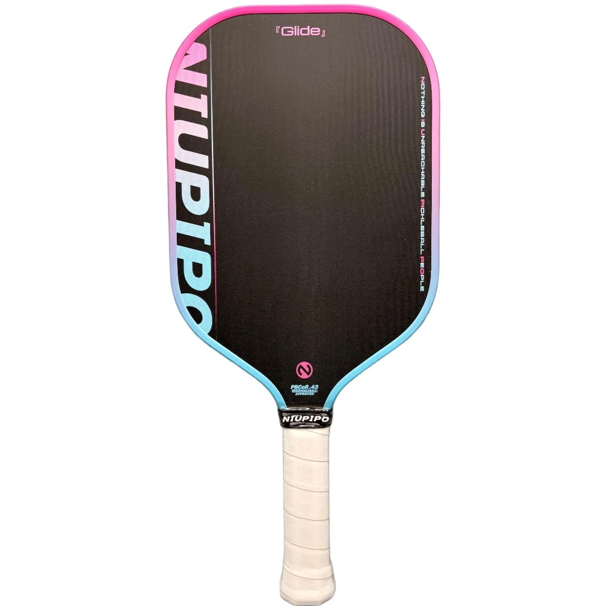 NIUPIPO Glide Pickleball Paddle T700 Textured Carbon Fiber Pink‑Blue Gradient Edge 16mm PP Honeycomb Core Lightweight Racket for