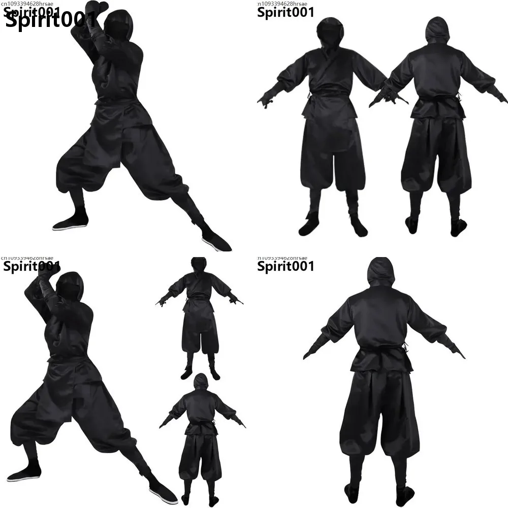 

Ninja Cosplay Costume Samurai Uniform Black Hooded All Inclusive Halloween Carnival Cosplay Outfit