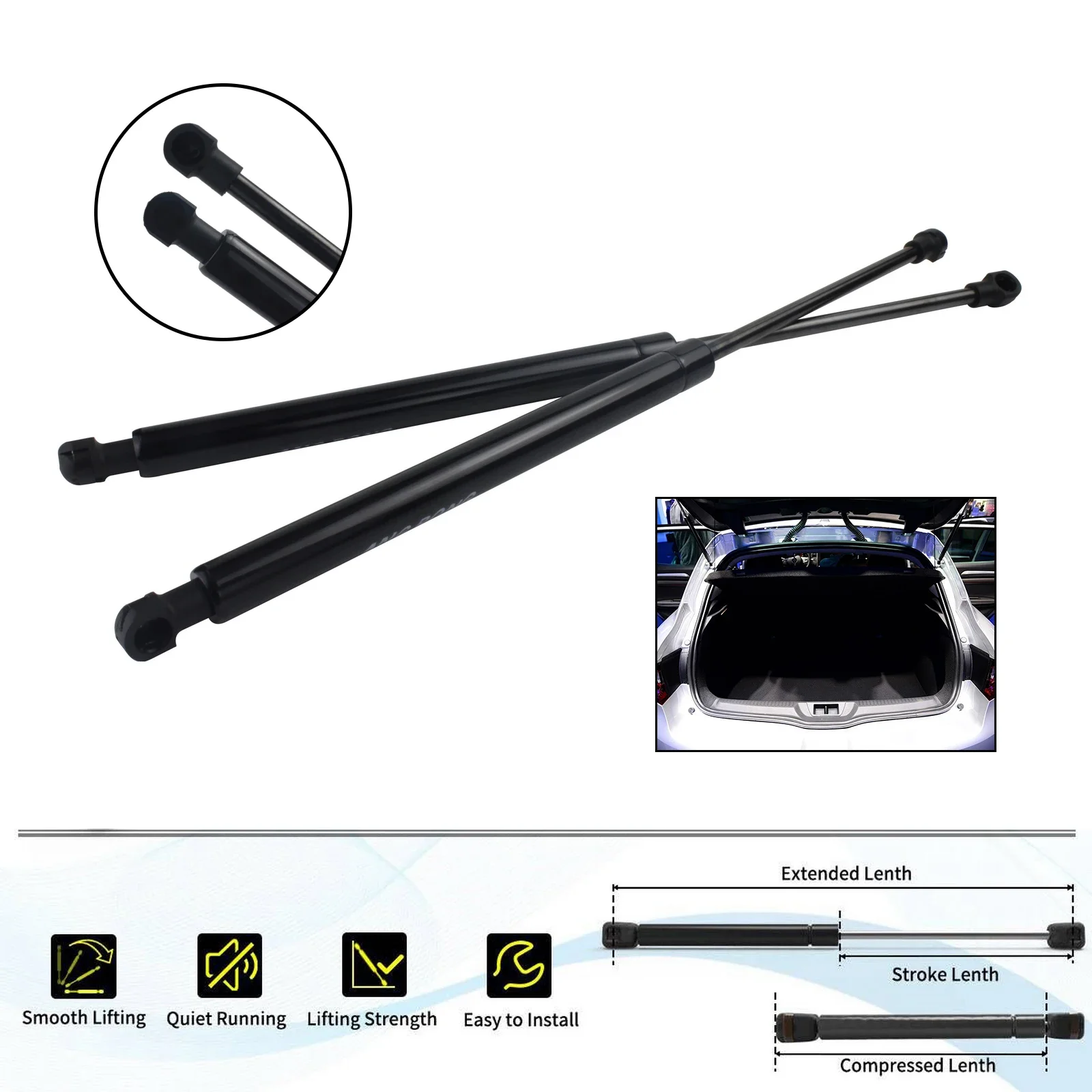 2x Podpory gazowe tylnej klapy bagażnika do Renault Megane MK2 Hatchback 02-08