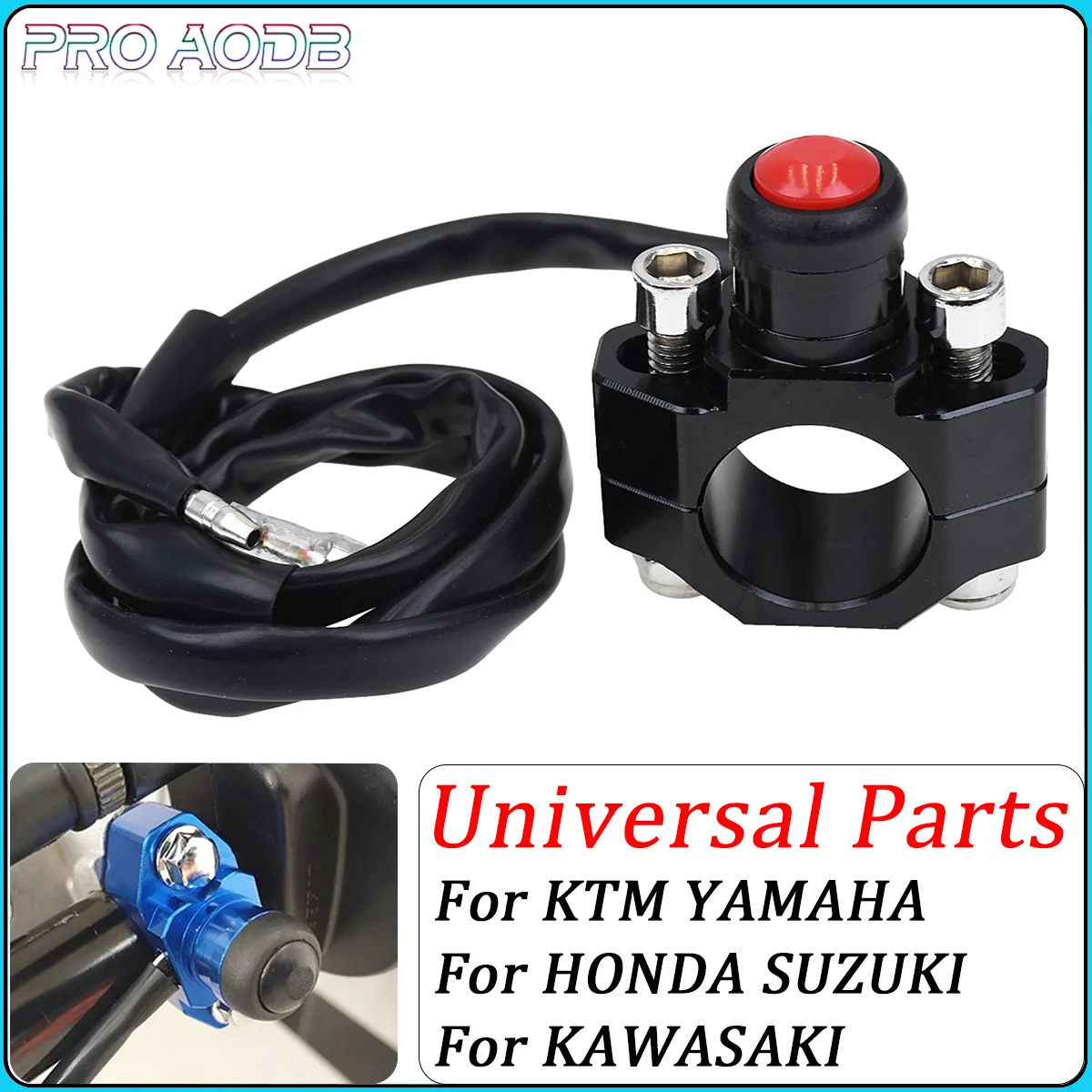 

Motorcycle CNC Universal Engine Stop Start Kill Switch Momentary Push Button Switch For Yamaha Kawasaki KTM Honda CRF250 CRF450