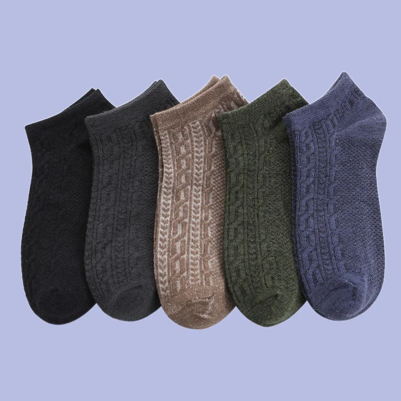 Chaussettes courtes pour hommes, tube court, bouche peu profonde, bateau, dépistolet ant, respirant, été, chaussettes fines, printemps, été, 5/10 paires