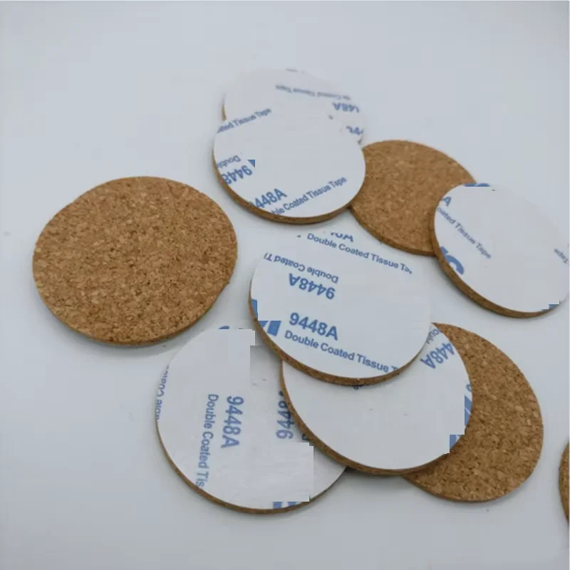 50pcsCork mat natural environmental protection non-slip heat insulation removable paste glass placed shock-absorbing cork gasket