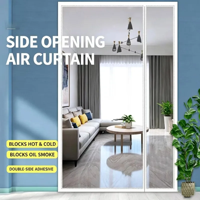 High definition cold, windproof, and heat-insulating side opening PVC environmentally friendly door curtain customizable in size