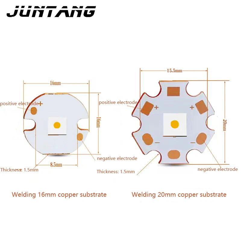 7070 flat white laser bead circular three ampere chip 60W white light warm white light LED high-power 3V lamp copper plate