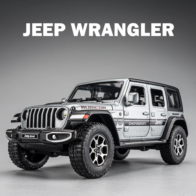 Diecast 1:22 Jeep Wrangler Rubicon Alloy Car Model Simulaton Collective Toy Vehicles Home Decor Boys Car Gift Sound And Light