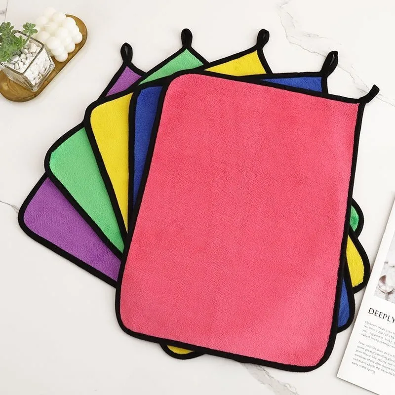 Pack of 5/10 Pieces in Random Colors, Double-Sided Cleaning Towels for Car, Kitchen, and Living Room, Strong Absorbent Towels, Car Cleaning Cloths, Coral Fleece Thickened Small Towels, Multi-Purpose Towels, Practical T - view 3