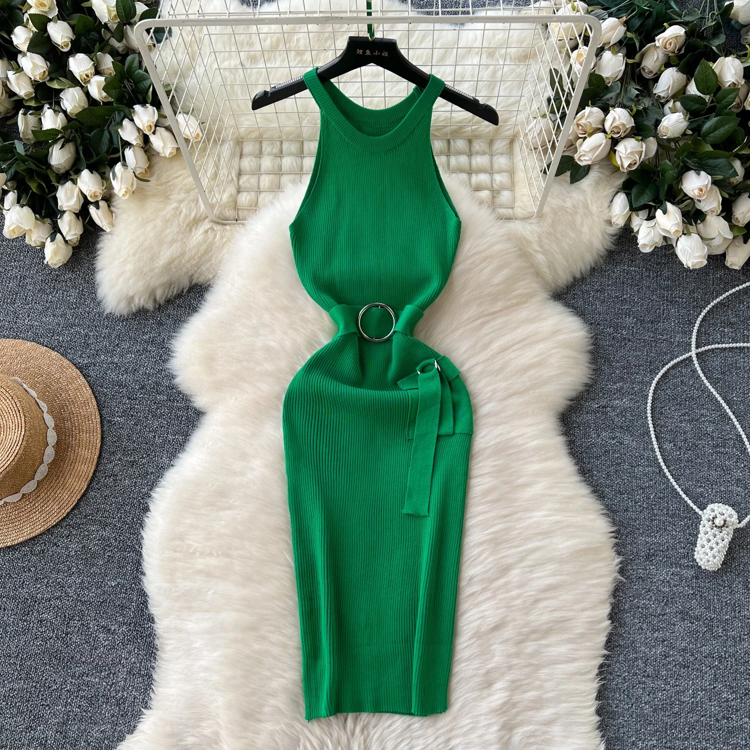 Yuoomuoo ins quente sexy pacote quadris de malha vestido de verão feminino fino elástico faixa bandagem bodycon vestido de festa streetwear outfits