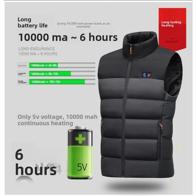 

Men's USB Heated Vest Smart Battery-Powered Thermal Jacket Windproof Water-Resistant for Hiking Outdoor Work and sports 2025