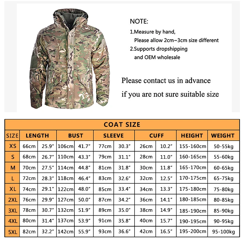 Outdoor Tactical Jacket Thermal Hunting Clothes Men Military Clothing Winter Hooded Coats Airsoft Army Combat Jackets Windproof