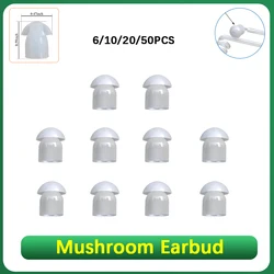 Walkie Talkie Silicone Mushroom Earbuds Eartips 6/10/20/50PCS Replacement Earphones for Two Way Radios Transparent Acoustic Tube
