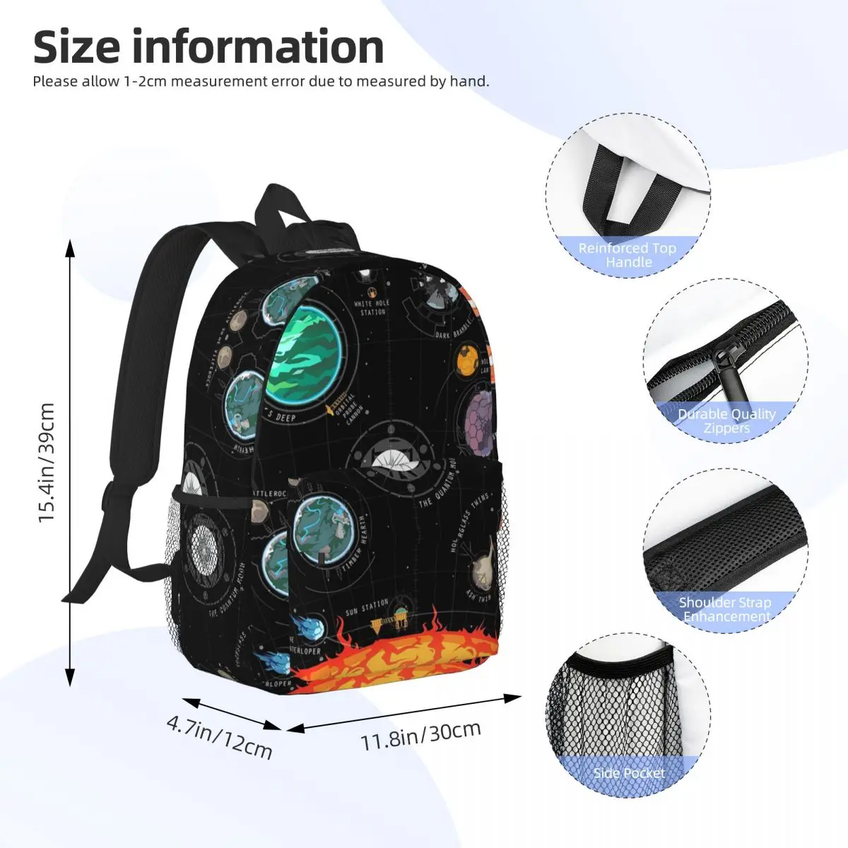 Outer Wilds System Backpack Student Boys Girls BookBag Men Women School Bag Computer Shoulder Bags