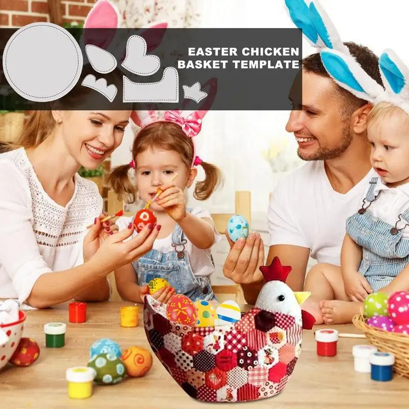 Pasen Handwerk Naaien Liniaal Schattige Kuiken Mand Tas Quiltliniaal Sjabloon Patroon Naaien Stencil Opstellen Gereedschap Eiermand Zak