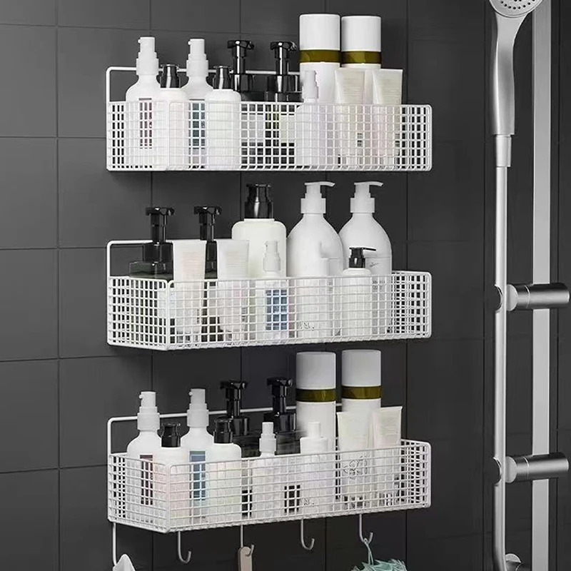 Bathroom Storage Multifunctional Toiletries Metal Storage Non-perforated Storage Rack Bathroom Accessories Kitchen Storage