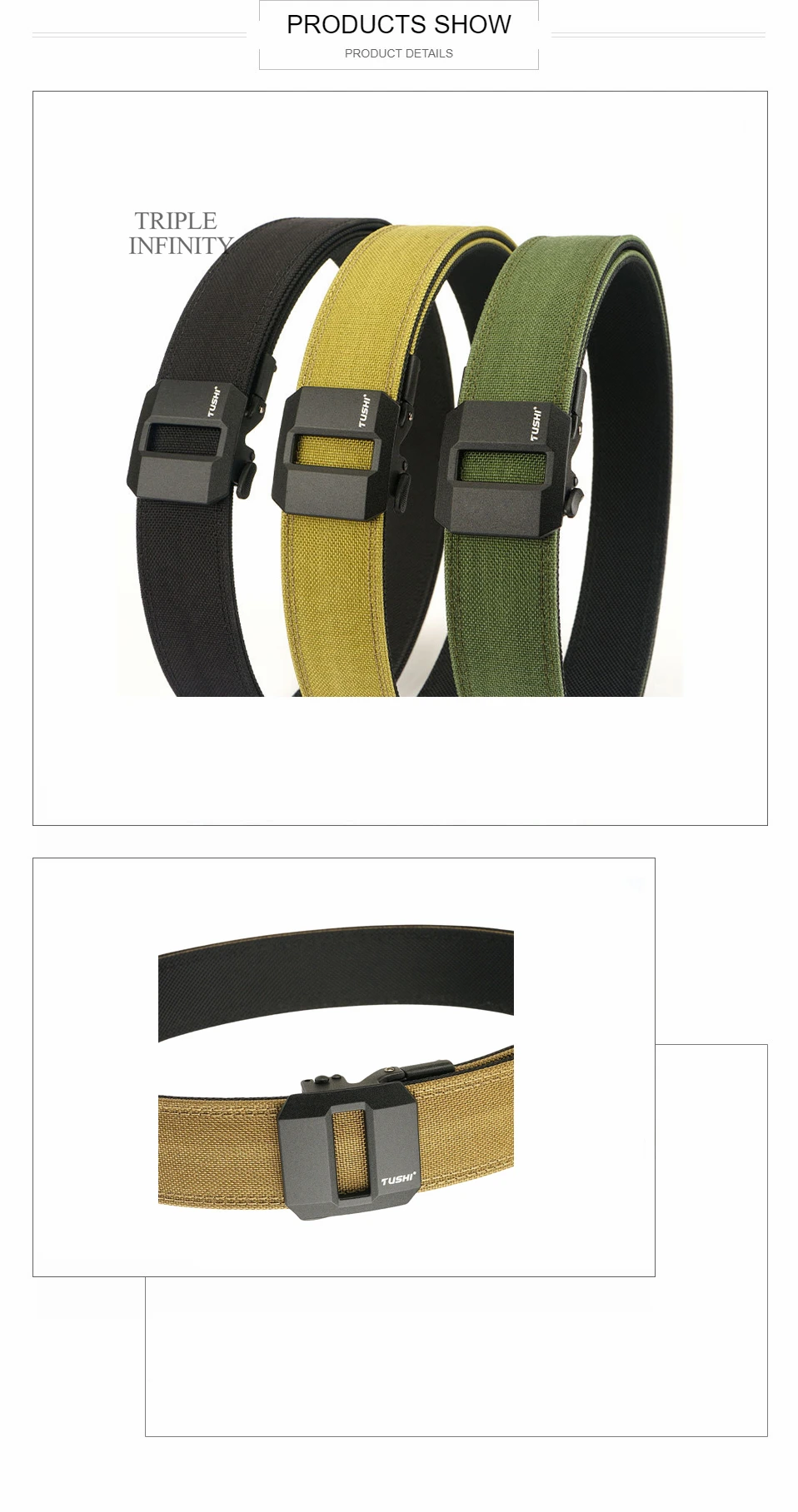 Sturdy Metal Automatic Buckle Hard Tactical Belt Double Layer Thickened Hanging Gun Belts For Men Outdoor 3.8cm Width Waistband