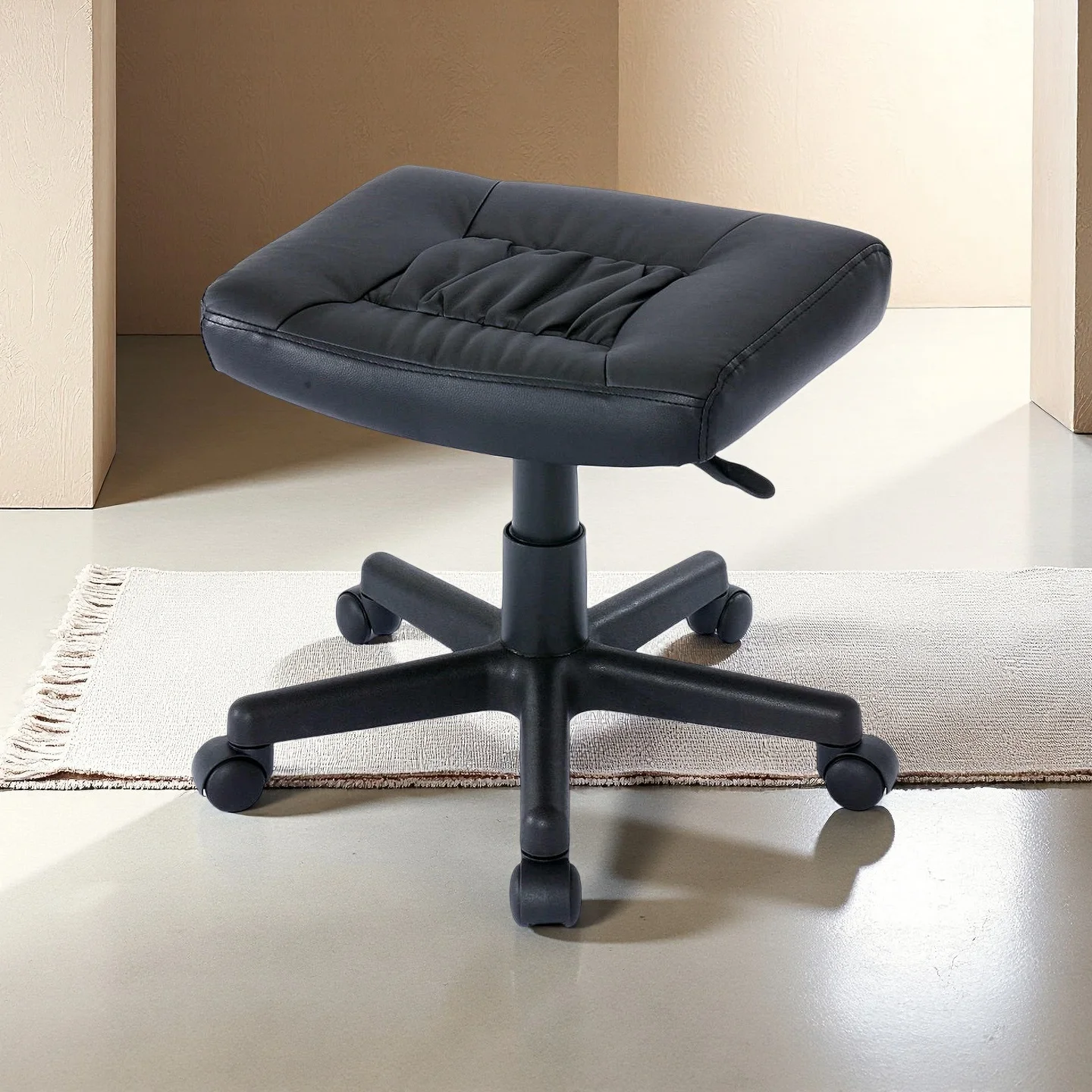 Adjustable Height Office Ottoman – Convertible Foot Rest, Extra Seat, or Coffee Table – Sturdy for Home, Office, or Dorm