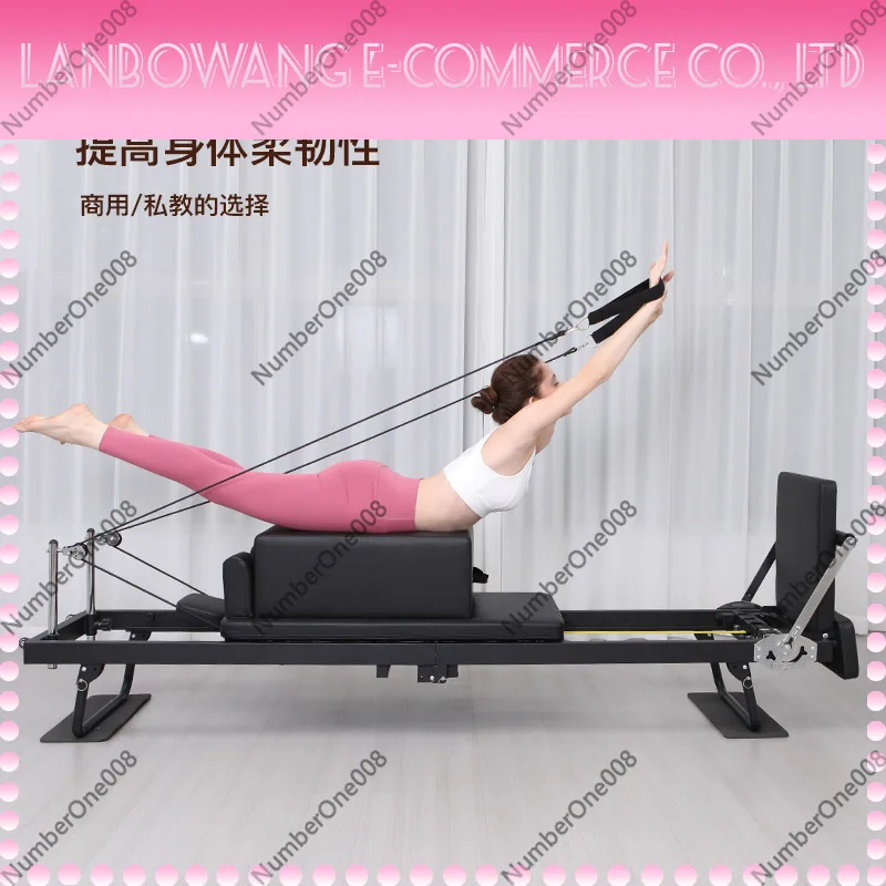 Foldable Pilates Reformer Bed Home Use Long Frame Latex Spring Dual Resistance Yoga Pilates Equipment with Jump Board