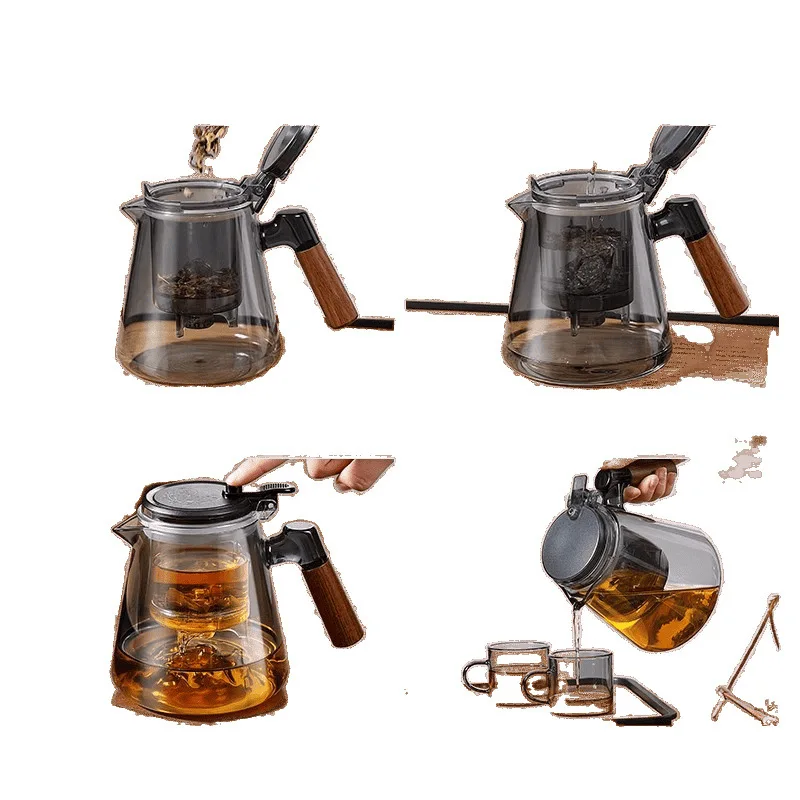 

Elegant cup glass bubble teapot high temperature tea separation