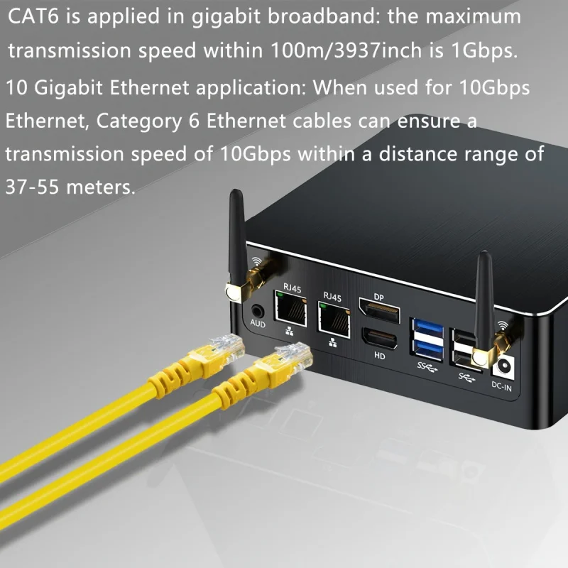 It Supports High - Speed Transmission Of 10Gbps And Has A Bandwidth Of 550Mhz. With RJ45 Connectors CAT6 Ethernet Cable.