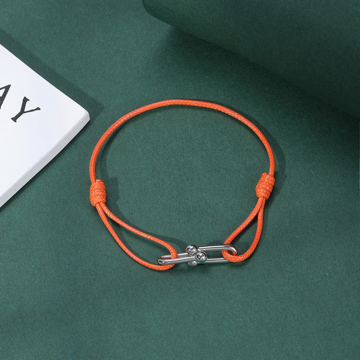 Cute Fashion Simple Braided Wax rope horseshoe buckle Bracelet Adjustable Rope Bracelet Women Men Jewelry Accessories gifts