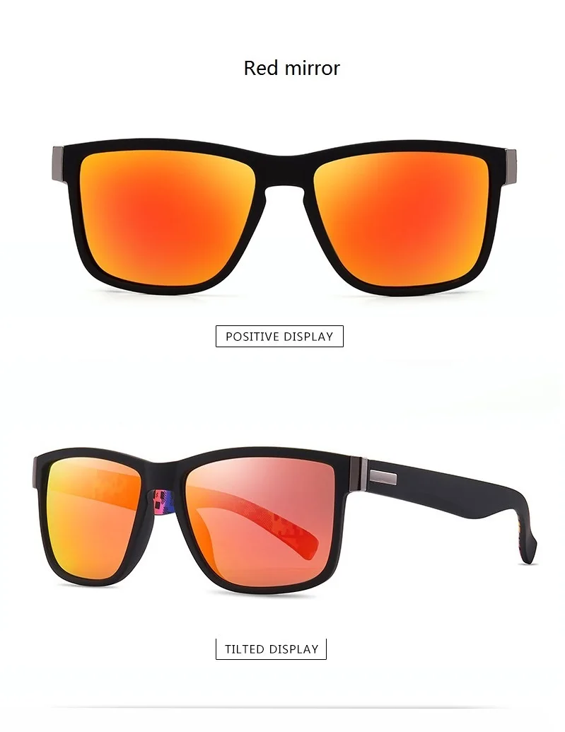 Modische Vintage Quadratische Sonnenbrille für Männer und Frauen, Luxus-Markendesigner-Sonnenbrille zum Fahren und Angeln, Fahrer-Brillen – Detail 13
