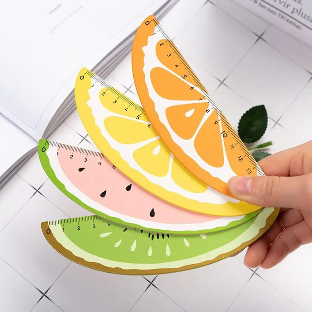 12 pcs Wooden Rulers for Kids,Wood Measuring Ruler Creative Fruit Modeling for Children Students Office Supplies