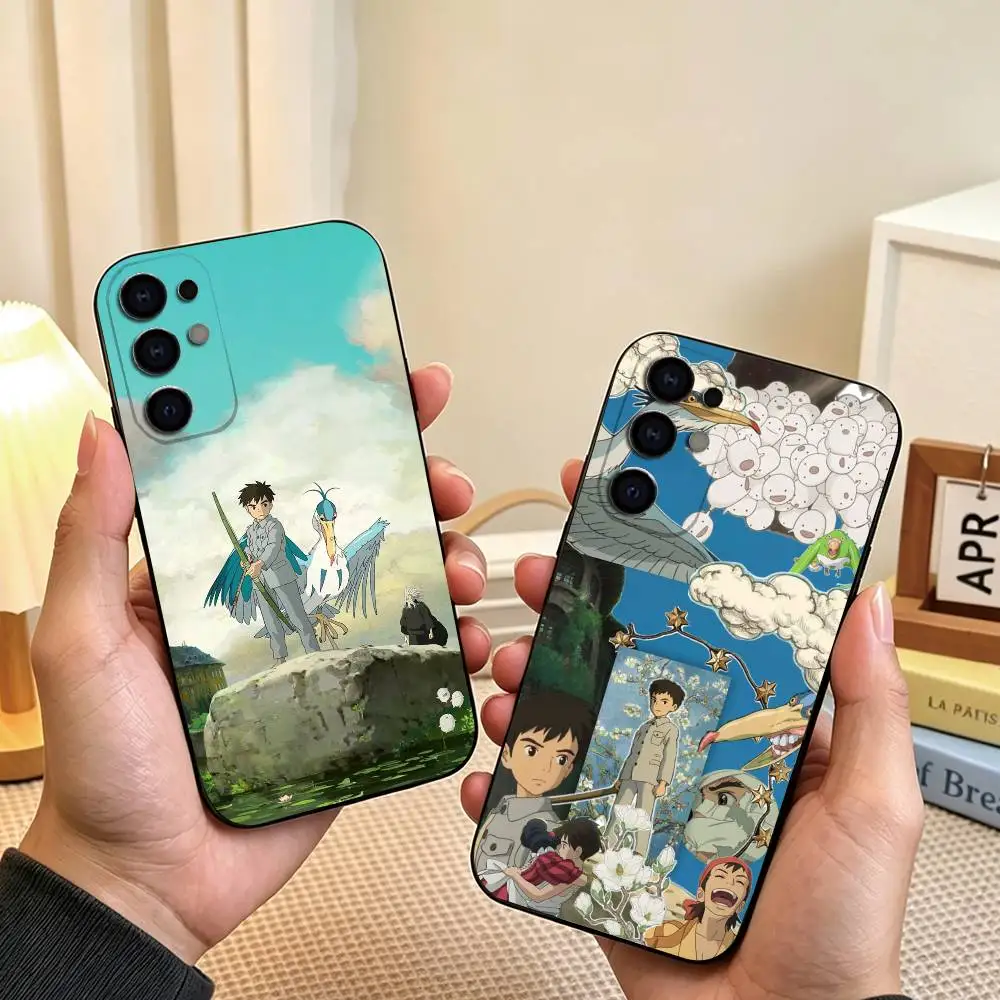 The Boy and the Heron  Phone Case Black Silicone Soft For Samsung S26,S25,S24,S23,S22,S21,S30,Ultra,Plus,Fe,Lite Gift