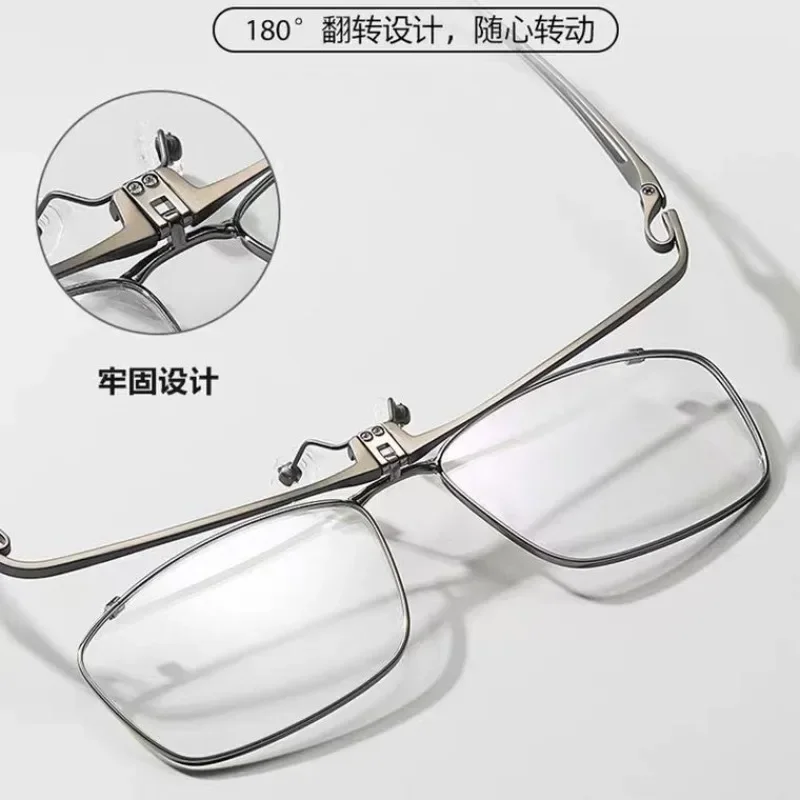Ultra-light pure titanium can be turned up and large face can be equipped with myopia flower glasses anti-blue light glasses