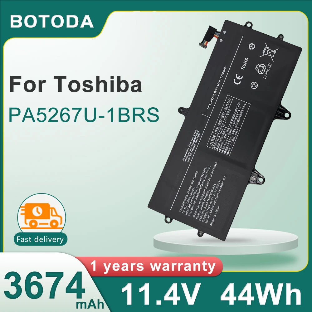 BOTODA PA5267U-1BRS Laptop Battery 11.4V 44Wh-3760mAh for Toshiba Portege X20W X20W-D X20W-D-10E X20W-D-10Q X20W-D-10R Series P