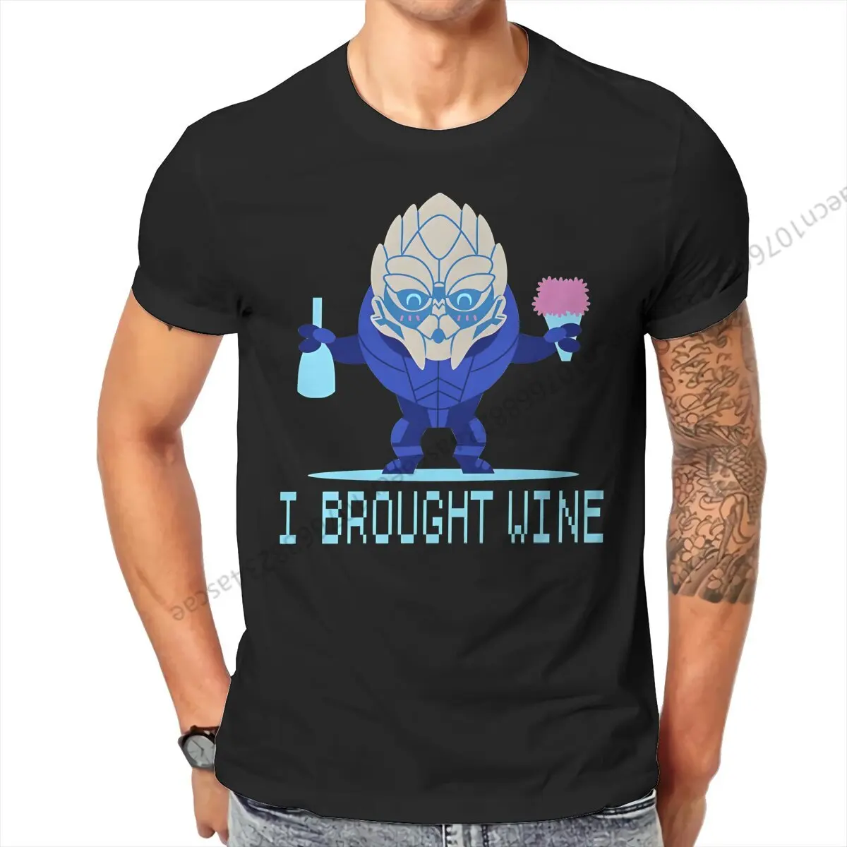 Mass Effect Shakarian Tshirt Graphic Men Tops Vintage Summer Cotton Short Sleeve T Shirt