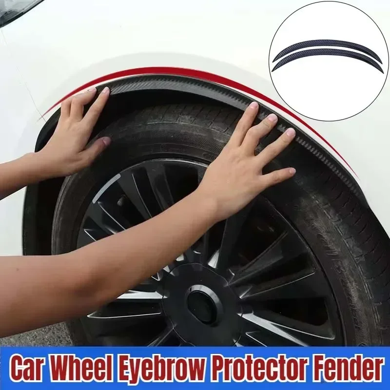 Carbon Fiber Rubber Car Wheel Eyebrow Universal Protector Trim Fender Flare Extension Arches For Cars Mud Flap Guards Splash