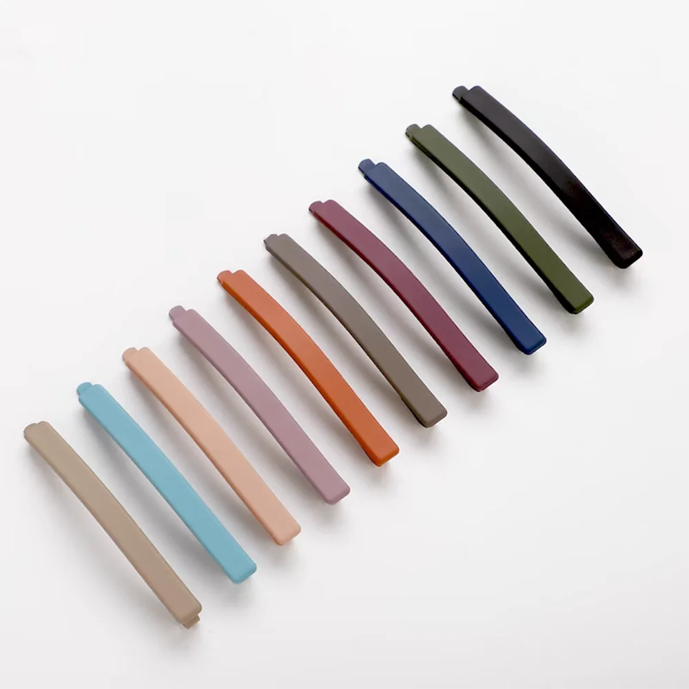 6PC Koreanische Einfache Stil Solide Khaki Rosa Farbe Matte Haarnadel Hairgrip für Mädchen Frauen Süß Haar Seite Clips Zubehör – Detail 4