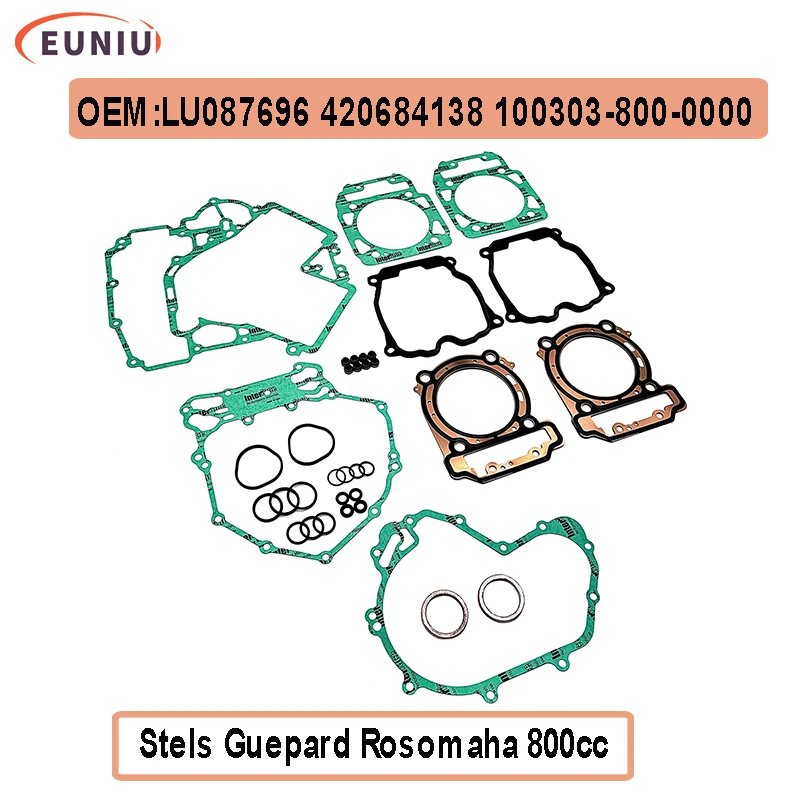 Zestaw uszczelek silnika pasuje do Stels Guepard Rosomaha 800 ATV UTV Offroad LU 087696 420684138 100303 -800-0000